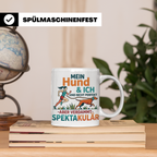Canicross Tasse mit Spruch Mein Hund & Ich spektakulär. Kaff – Weiß [farbe:weiß]