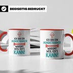Hundetrainer Tasse mit Spruch Weil ich's kann, Geschenk für  – Rot [farbe:rot]