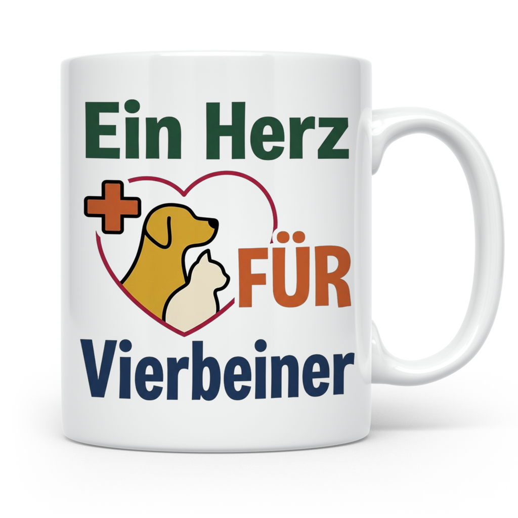 Tierarzt Tasse Ein Herz für Vierbeiner Geschenk für Veterinä – Weiß [farbe:weiß]