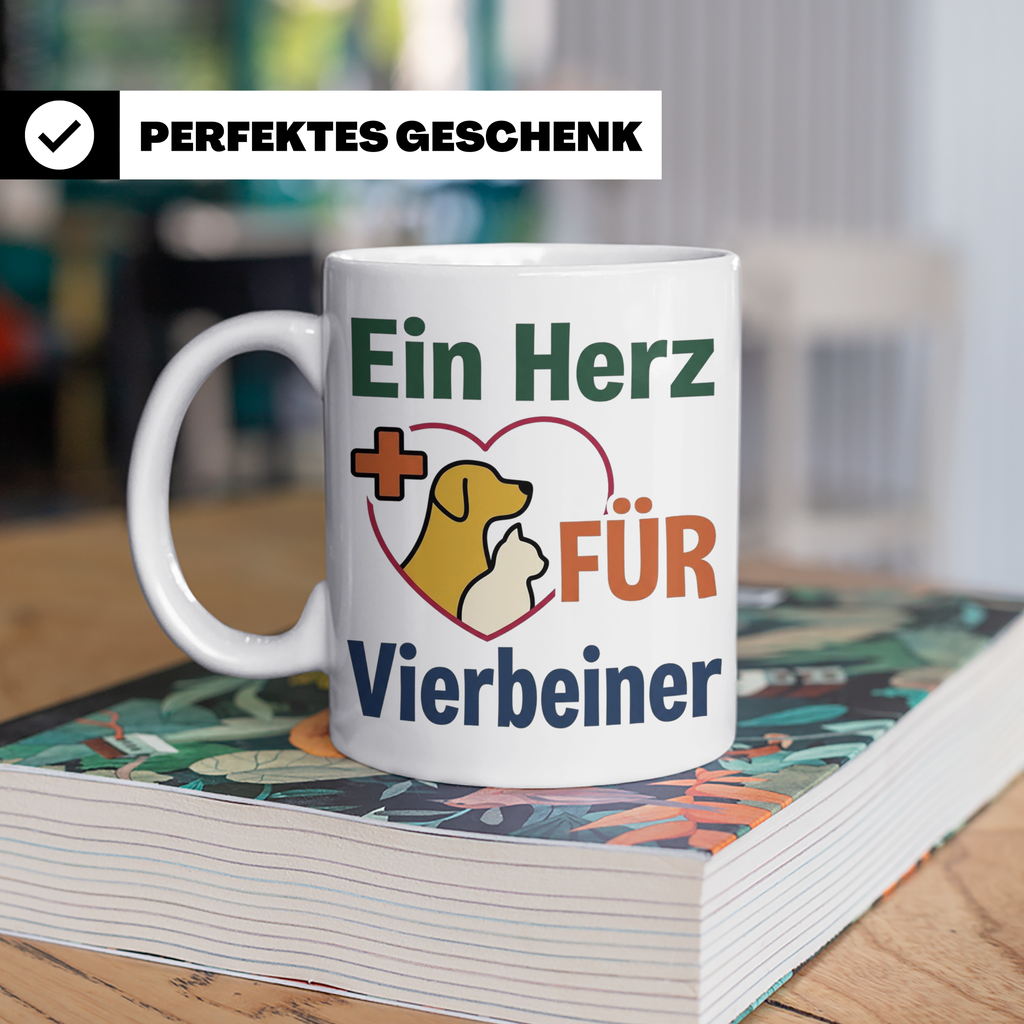 Tierarzt Tasse Ein Herz für Vierbeiner Geschenk für Veterinä – Weiß [farbe:weiß]