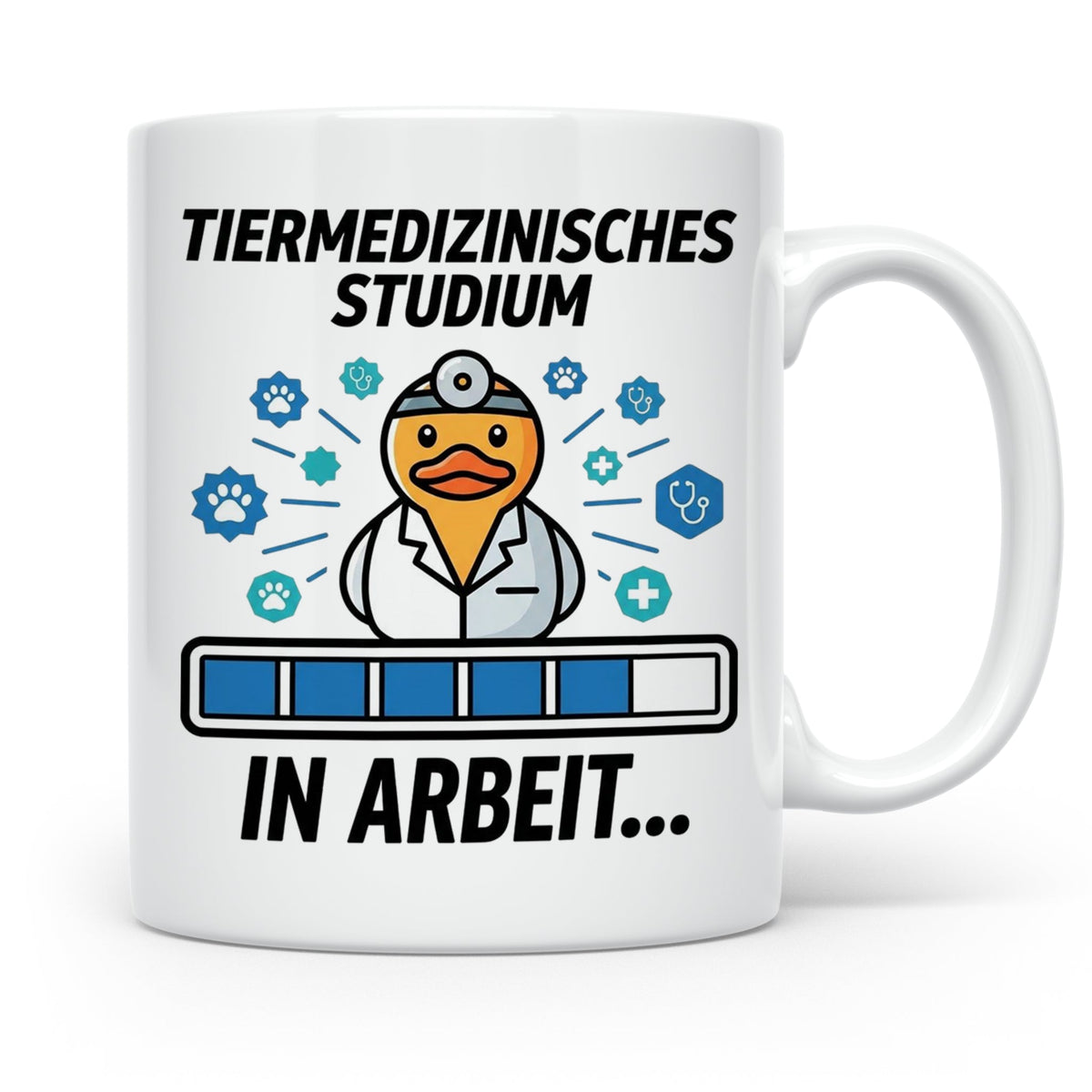 Tiermedizin Studium Tasse für Studenten, Lustige Quietscheen – Weiß [farbe:weiß]