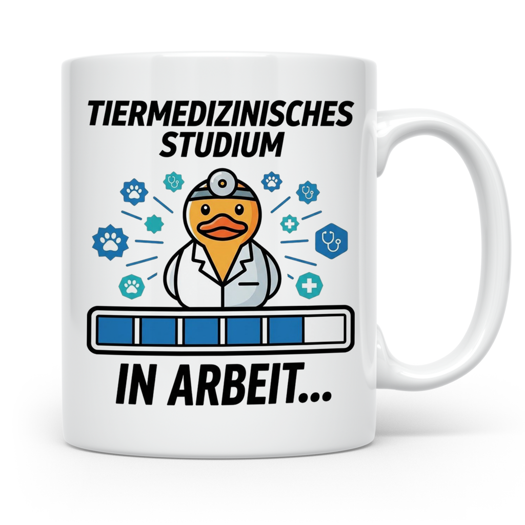 Tiermedizin Studium Tasse für Studenten, Lustige Quietscheen – Weiß [farbe:weiß]
