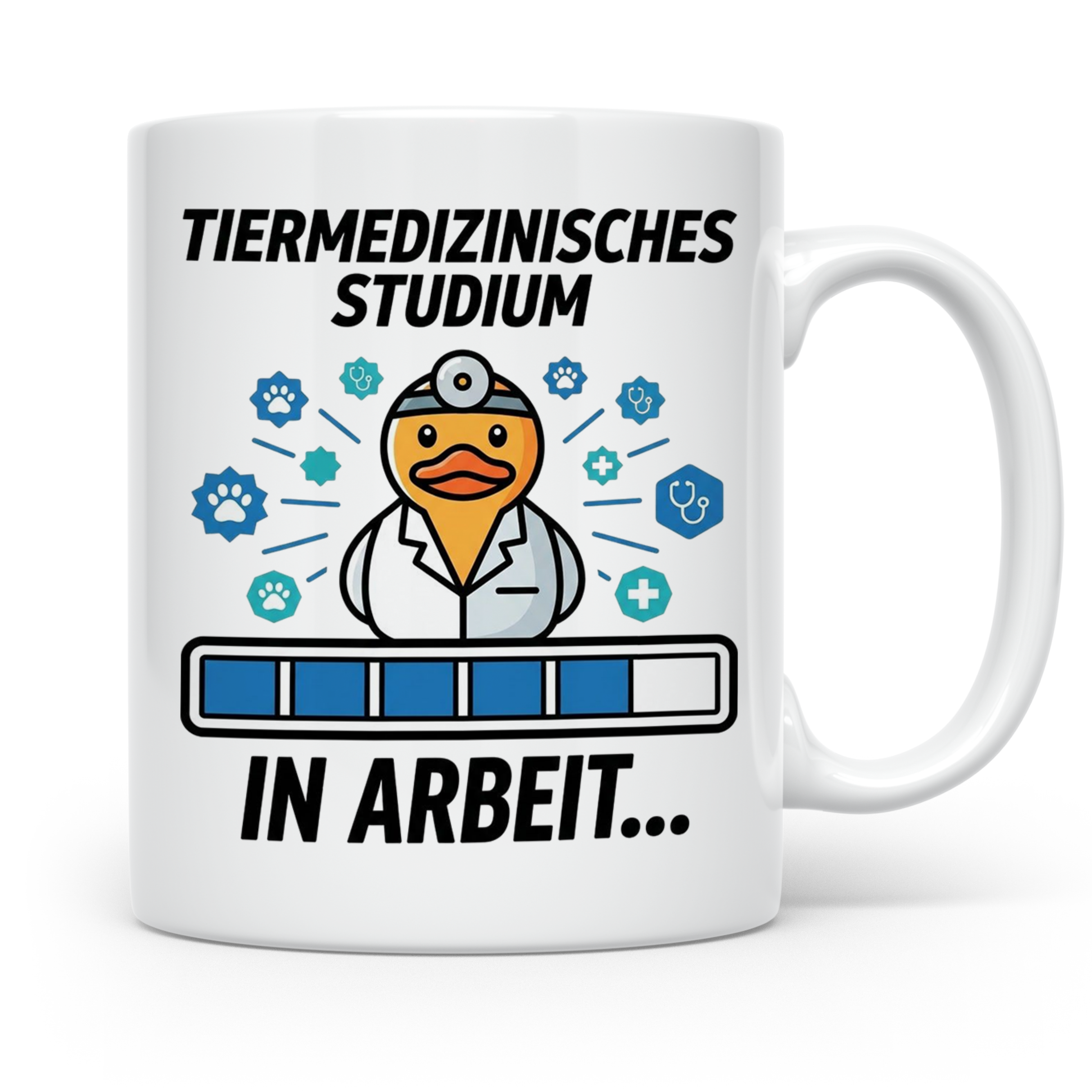 Tiermedizin Studium Tasse für Studenten, Lustige Quietscheen – Weiß [farbe:weiß]