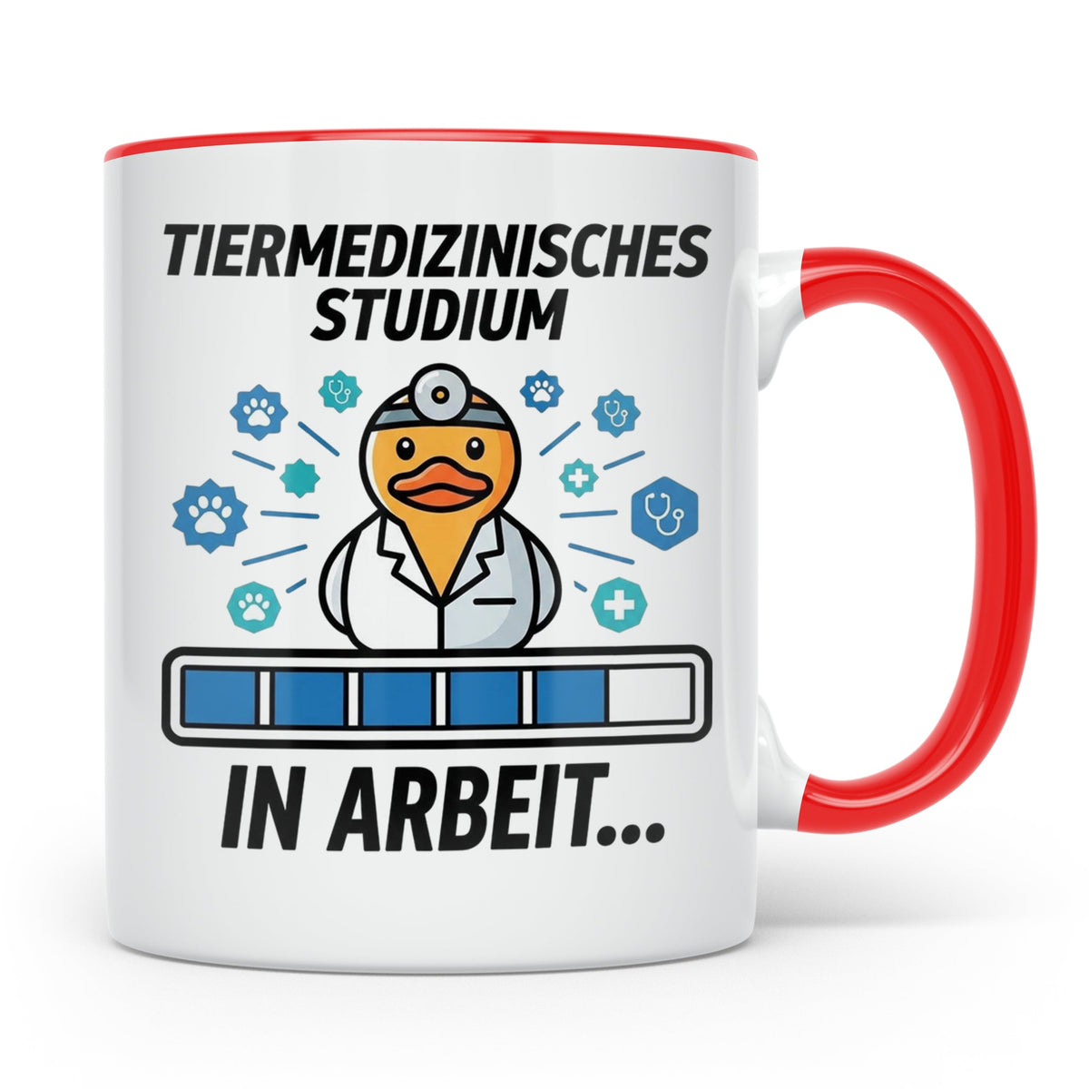 Tiermedizin Studium Tasse für Studenten, Lustige Quietscheen – Rot [farbe:rot]