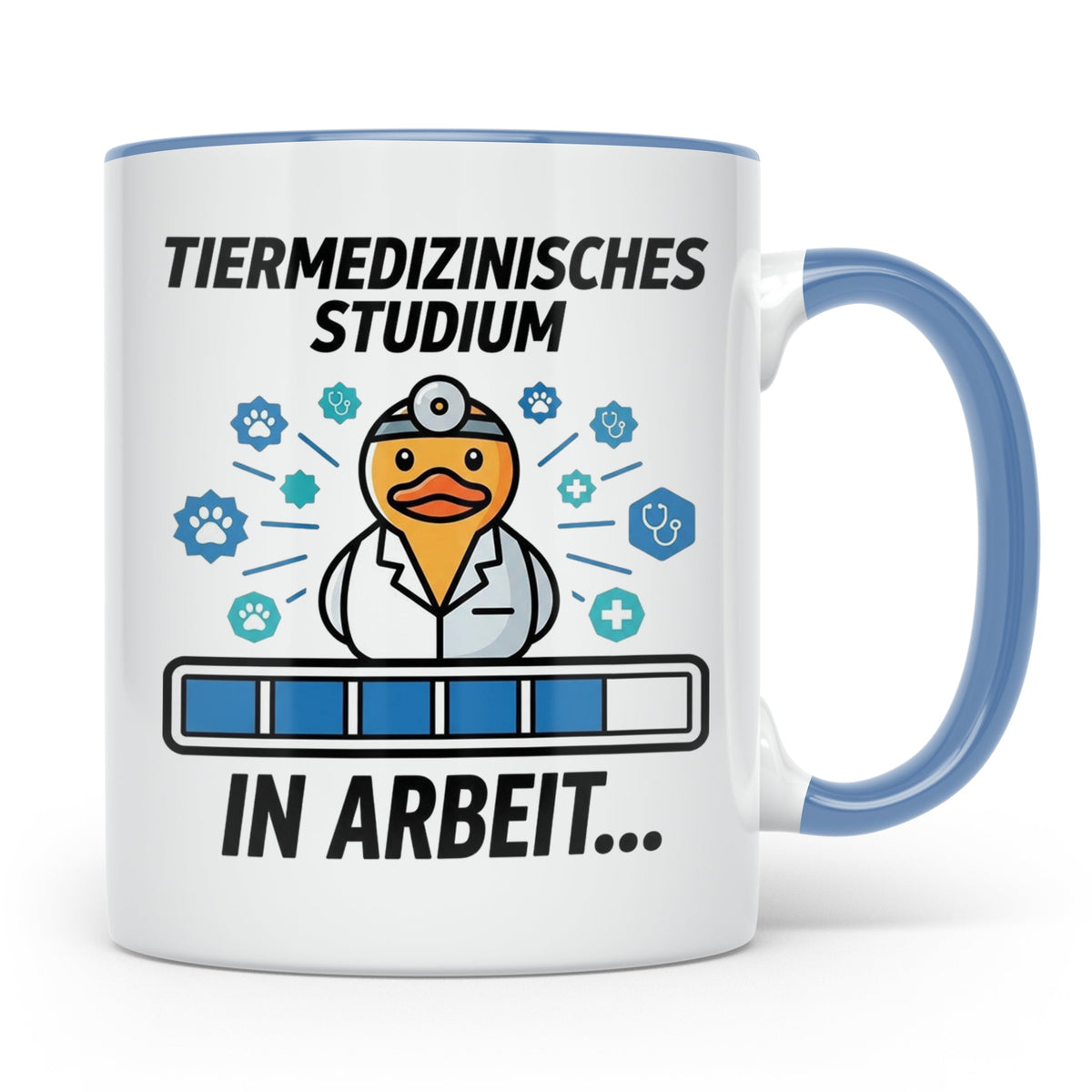 Tiermedizin Studium Tasse für Studenten, Lustige Quietscheen – Blau [farbe:blau]