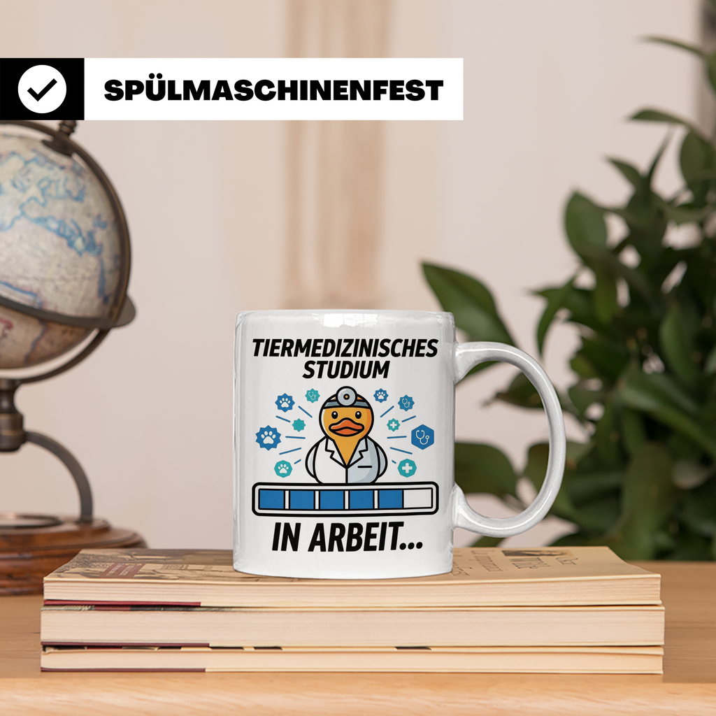 Tiermedizin Studium Tasse für Studenten, Lustige Quietscheen – Weiß [farbe:weiß]