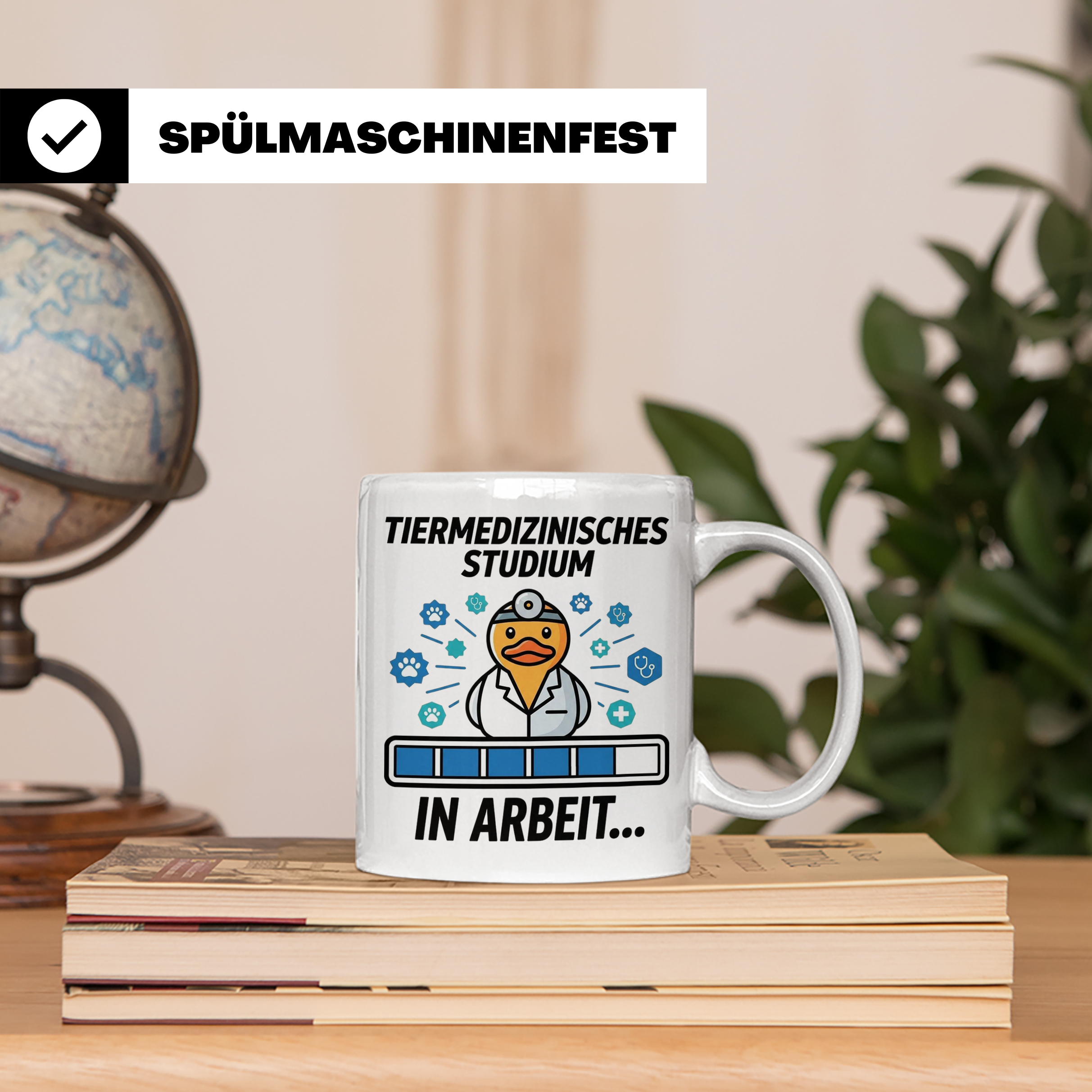 Tiermedizin Studium Tasse für Studenten, Lustige Quietscheen – Weiß [farbe:weiß]