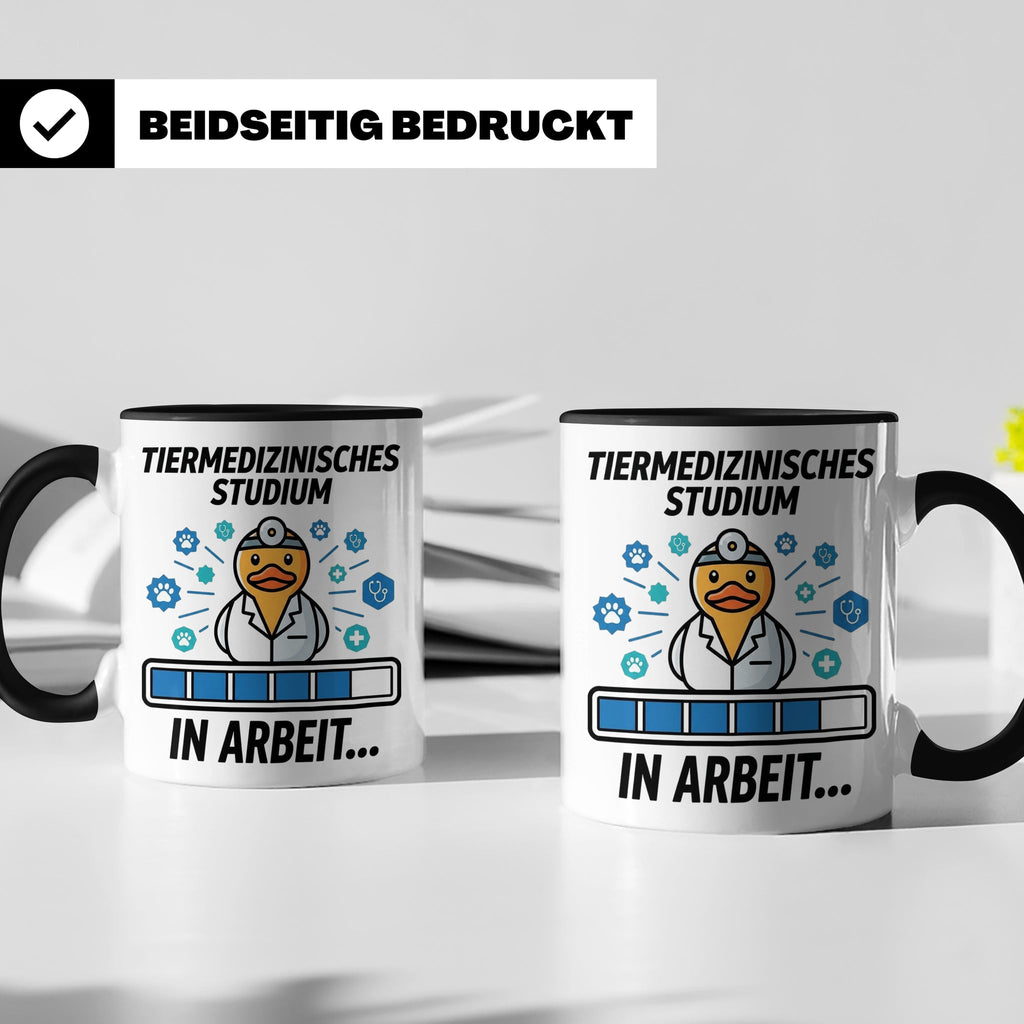 Tiermedizin Studium Tasse für Studenten, Lustige Quietscheen – Schwarz [farbe:schwarz]