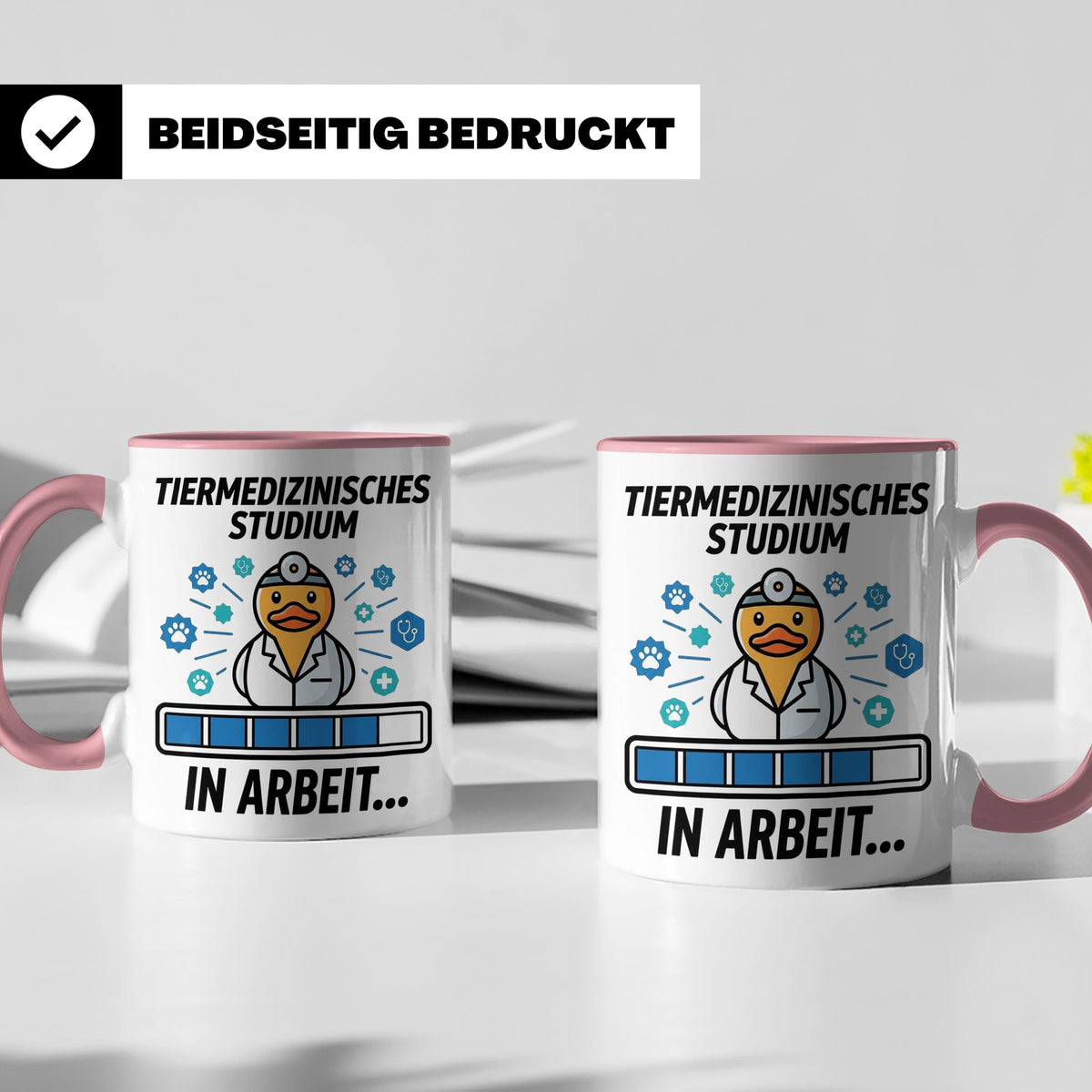 Tiermedizin Studium Tasse für Studenten, Lustige Quietscheen – Rosa [farbe:rosa]