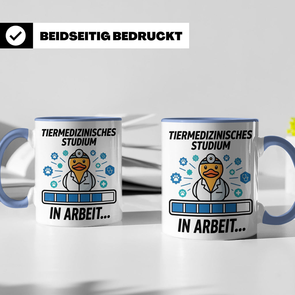 Tiermedizin Studium Tasse für Studenten, Lustige Quietscheen – Blau [farbe:blau]