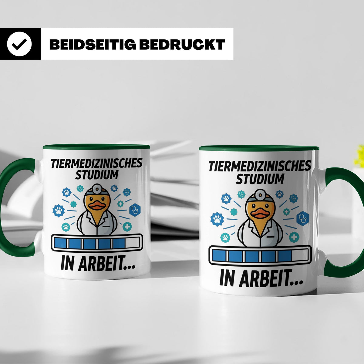 Tiermedizin Studium Tasse für Studenten, Lustige Quietscheen – Grün [farbe:grün]