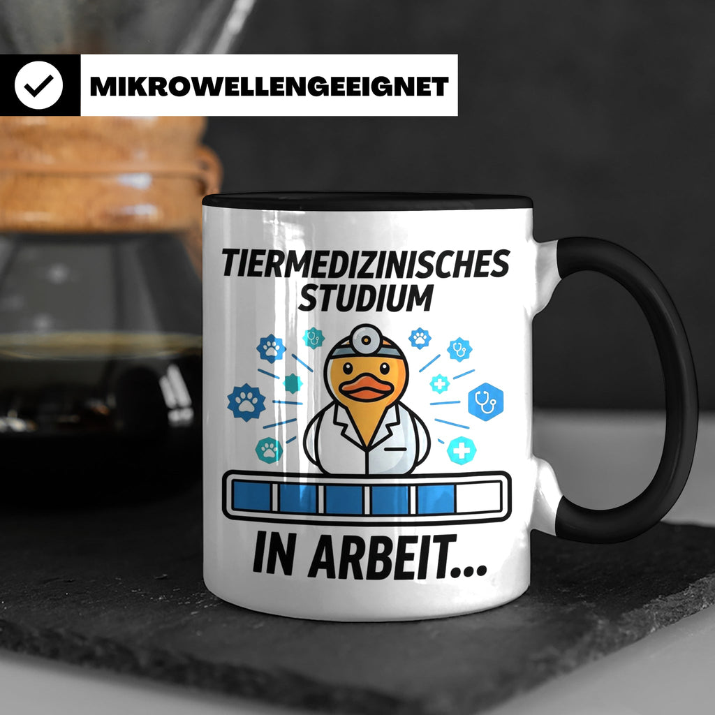 Tiermedizin Studium Tasse für Studenten, Lustige Quietscheen – Schwarz [farbe:schwarz]