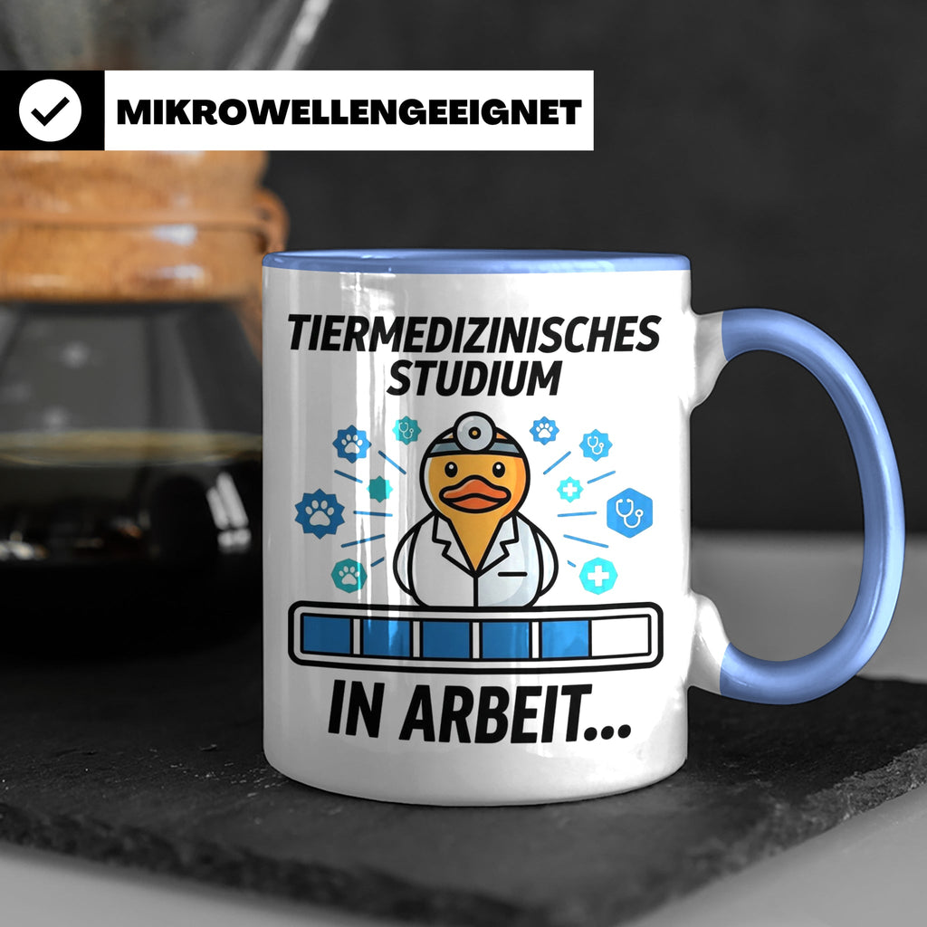 Tiermedizin Studium Tasse für Studenten, Lustige Quietscheen – Blau [farbe:blau]