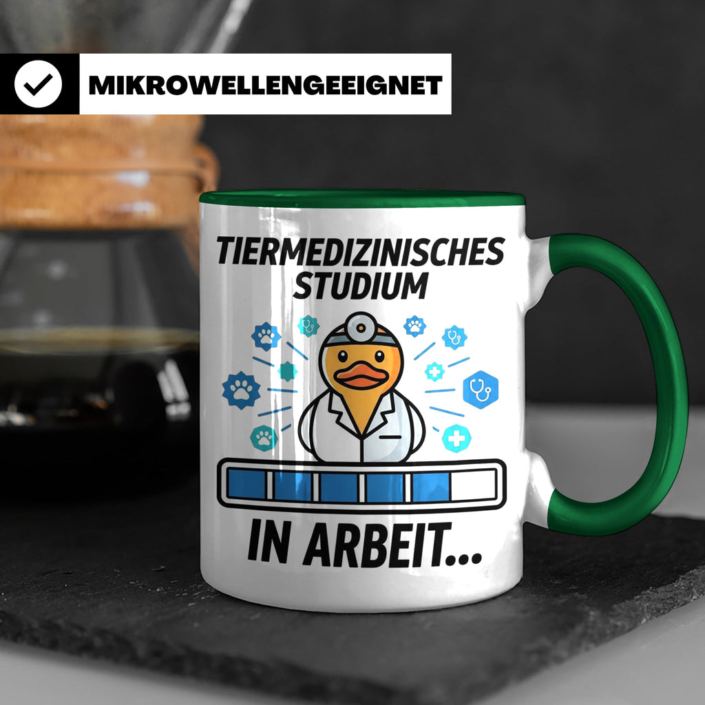 Tiermedizin Studium Tasse für Studenten, Lustige Quietscheen – Grün [farbe:grün]
