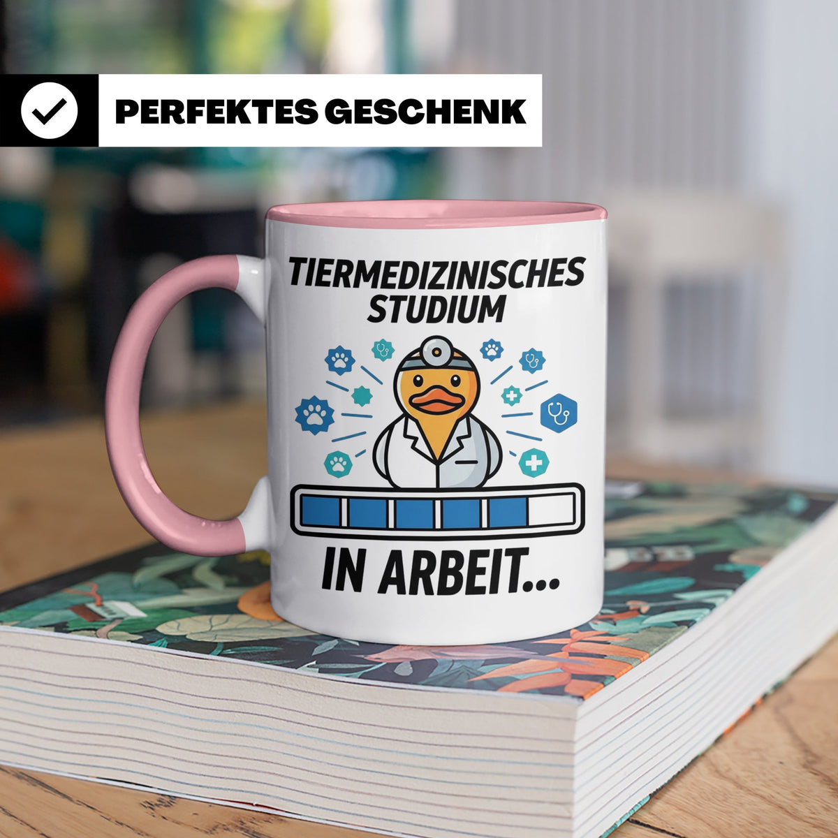 Tiermedizin Studium Tasse für Studenten, Lustige Quietscheen – Rosa [farbe:rosa]