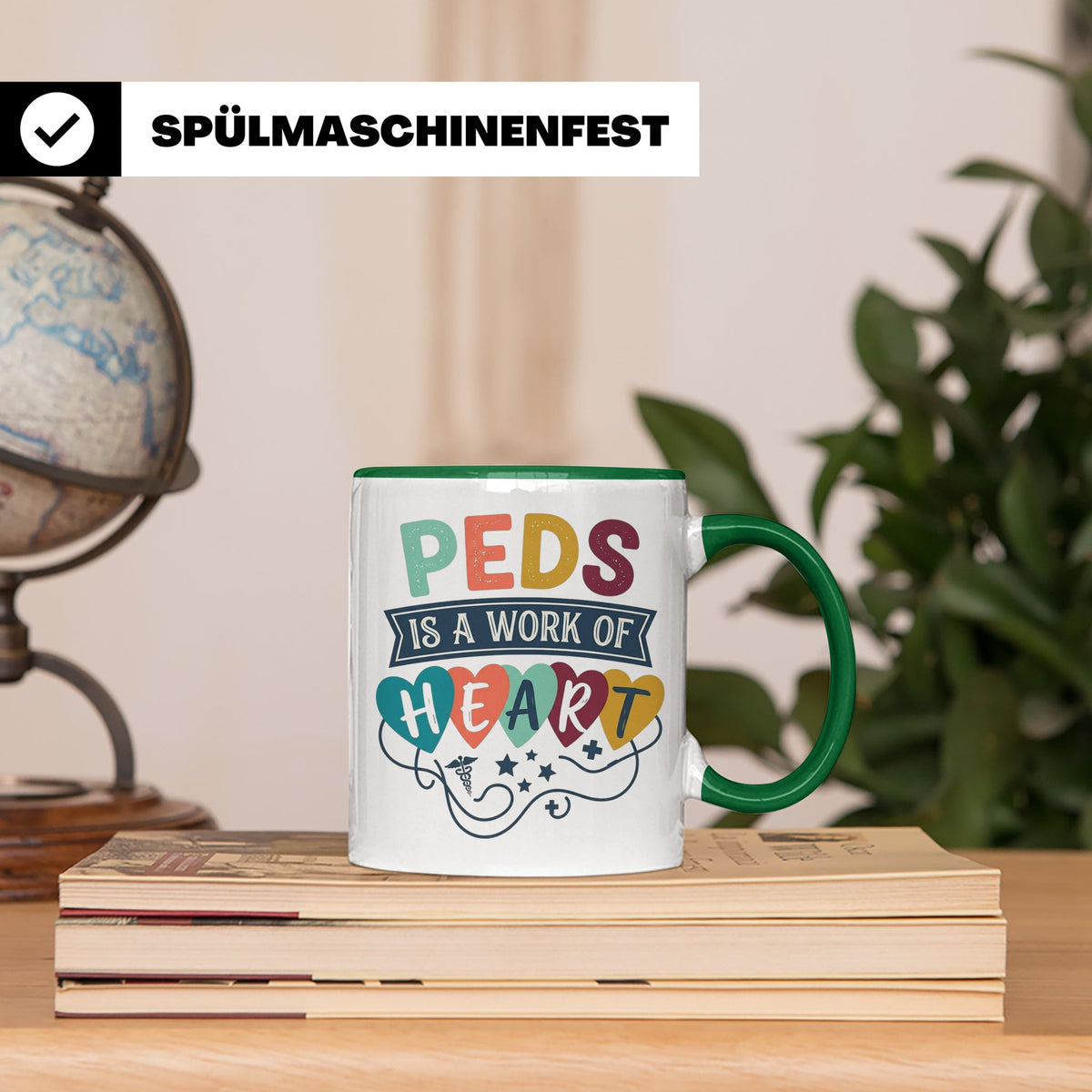 Pädiatrie Tasse Peds is a work of Heart Kinderkrankenschwest – Grün [farbe:grün]