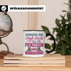 Wandern Tasse mit Spruch Prinzessin trägt Wanderschuhe | Kaf – Schwarz [farbe:schwarz]