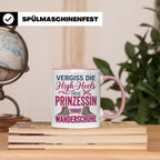 Wandern Tasse mit Spruch Prinzessin trägt Wanderschuhe | Kaf – Rosa [farbe:rosa]