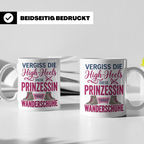 Wandern Tasse mit Spruch Prinzessin trägt Wanderschuhe | Kaf – Weiß [farbe:weiß]