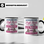 Wandern Tasse mit Spruch Prinzessin trägt Wanderschuhe | Kaf – Schwarz [farbe:schwarz]