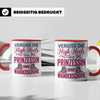 Wandern Tasse mit Spruch Prinzessin trägt Wanderschuhe | Kaf – Rot [farbe:rot]