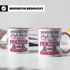 Wandern Tasse mit Spruch Prinzessin trägt Wanderschuhe | Kaf – Rosa [farbe:rosa]