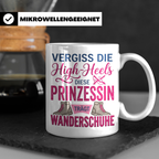Wandern Tasse mit Spruch Prinzessin trägt Wanderschuhe | Kaf – Weiß [farbe:weiß]