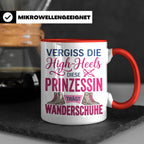 Wandern Tasse mit Spruch Prinzessin trägt Wanderschuhe | Kaf – Rot [farbe:rot]