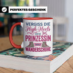 Wandern Tasse mit Spruch Prinzessin trägt Wanderschuhe | Kaf – Rot [farbe:rot]
