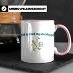 Sauerteig Tasse mit Gans, Off to feed my sourdough, Geschenk – Rosa [farbe:rosa]