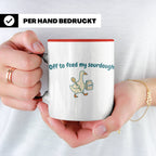 Sauerteig Tasse mit Gans, Off to feed my sourdough, Geschenk – Rot [farbe:rot]