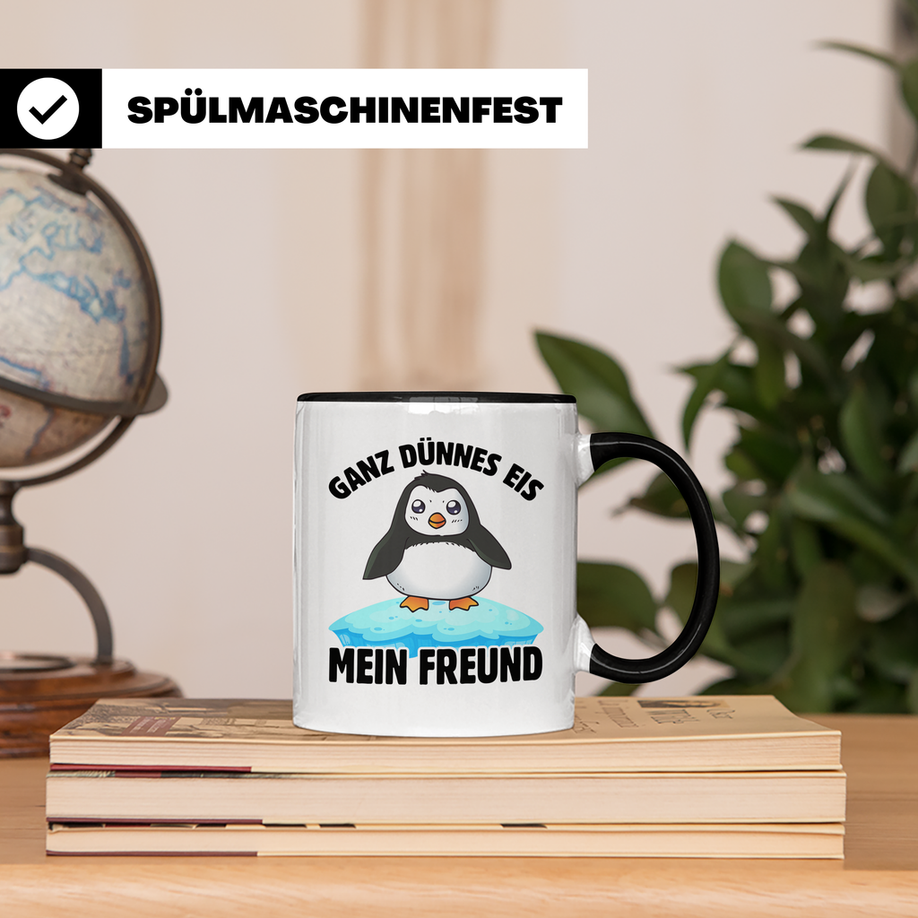 Pinguin Tasse Sublimation - Comic Tierwelt Arktis Eisberg Geschenkidee für Vogelliebhaber & Winter Fans!