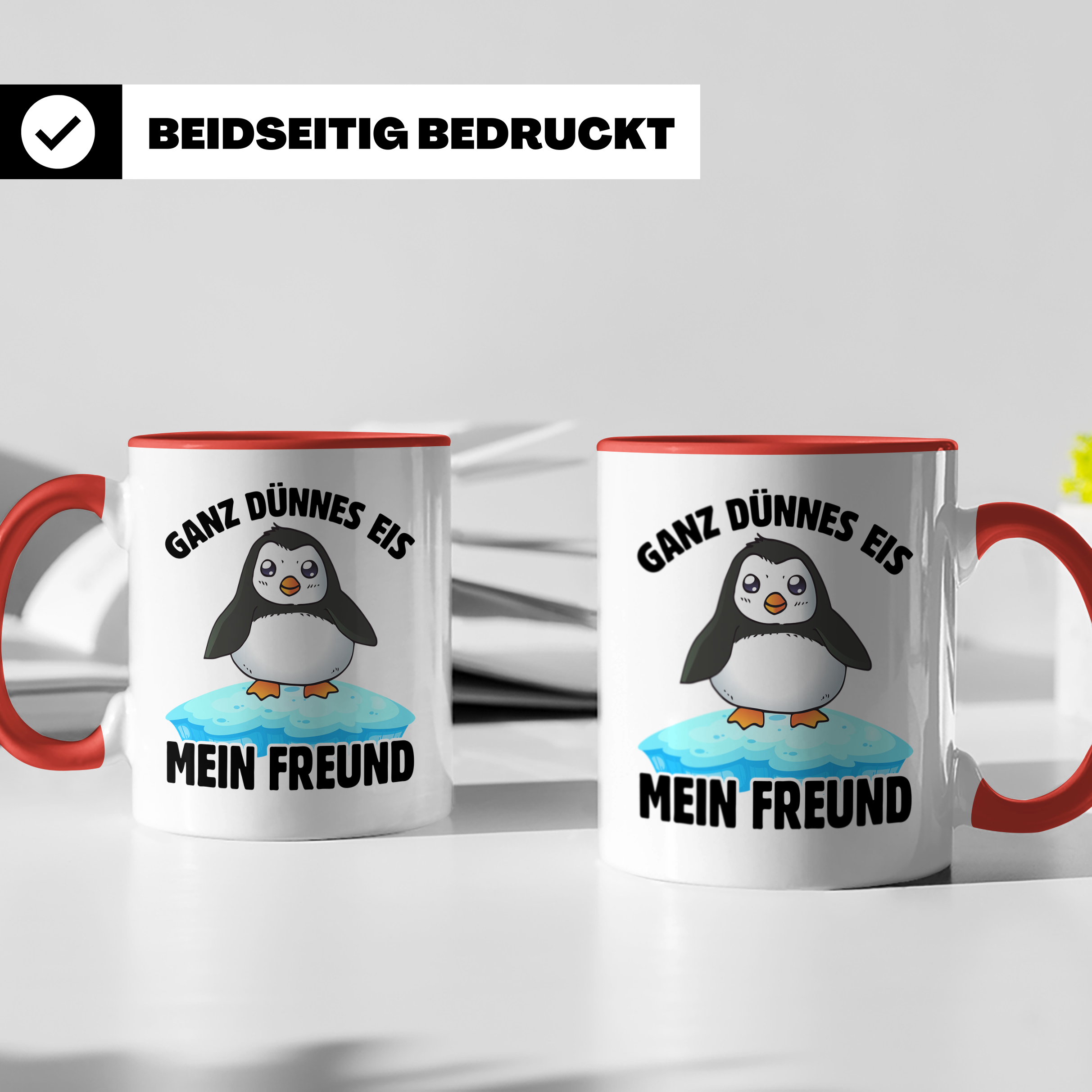 Pinguin Tasse Sublimation - Comic Tierwelt Arktis Eisberg Geschenkidee für Vogelliebhaber & Winter Fans!