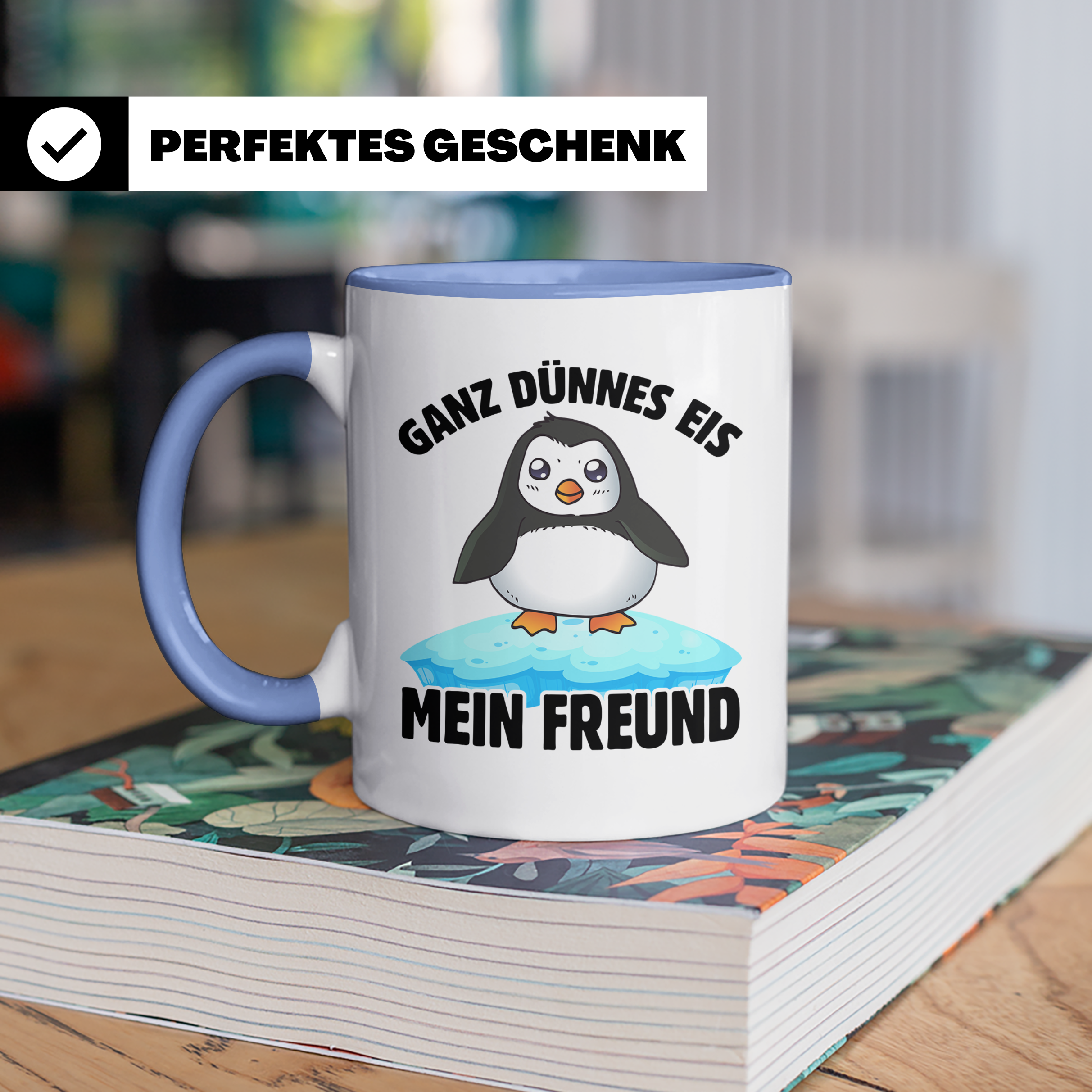 Pinguin Tasse Sublimation - Comic Tierwelt Arktis Eisberg Geschenkidee für Vogelliebhaber & Winter Fans!