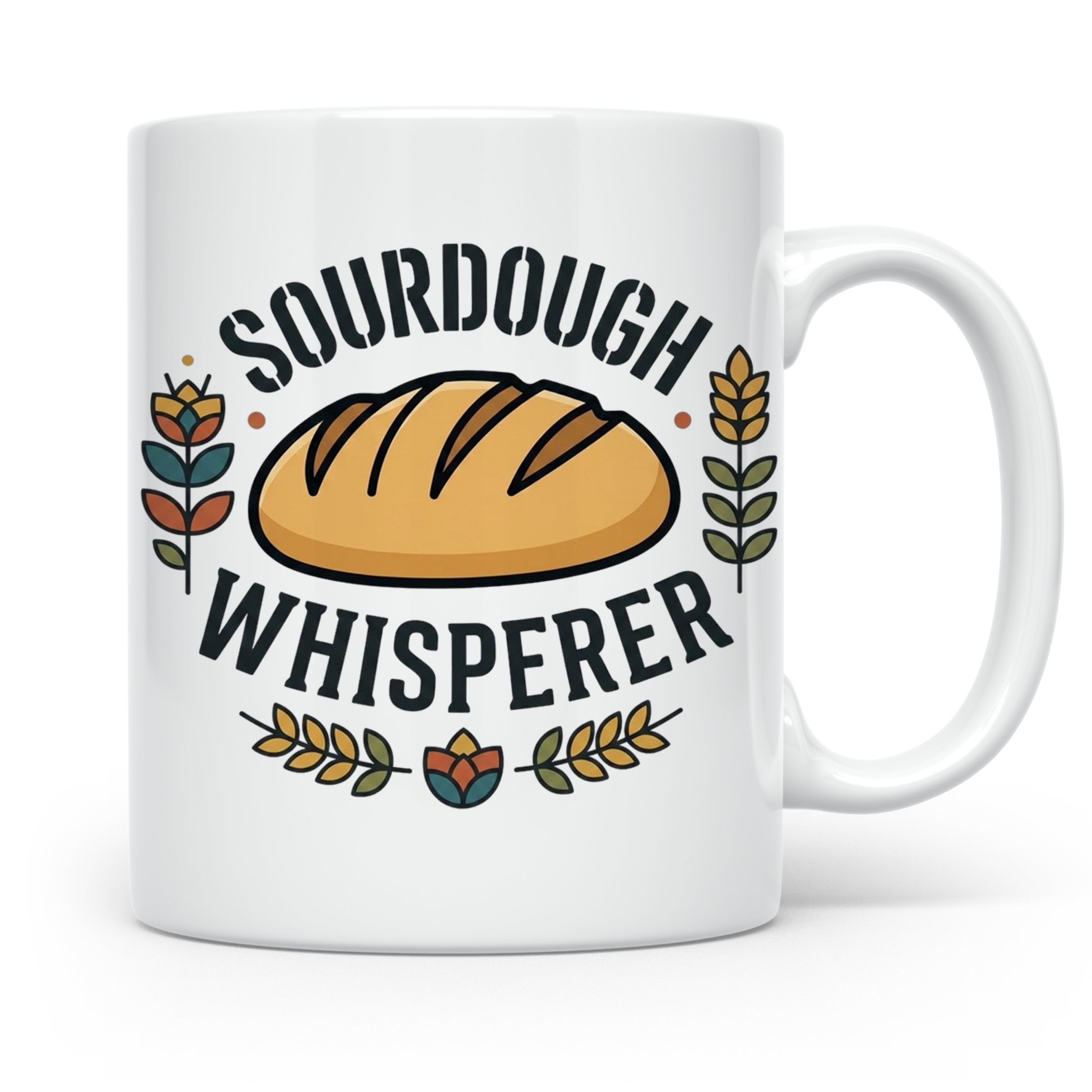 Sauerteig Tasse Sourdough Whisperer, Geschenk für Bäcker, Ho – Weiß [farbe:weiß]