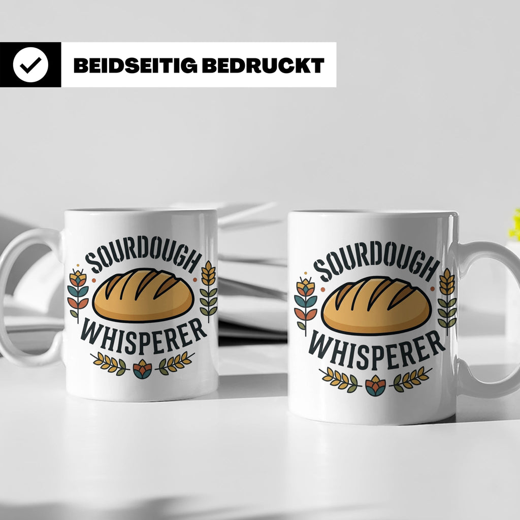 Sauerteig Tasse Sourdough Whisperer, Geschenk für Bäcker, Ho – Weiß [farbe:weiß]