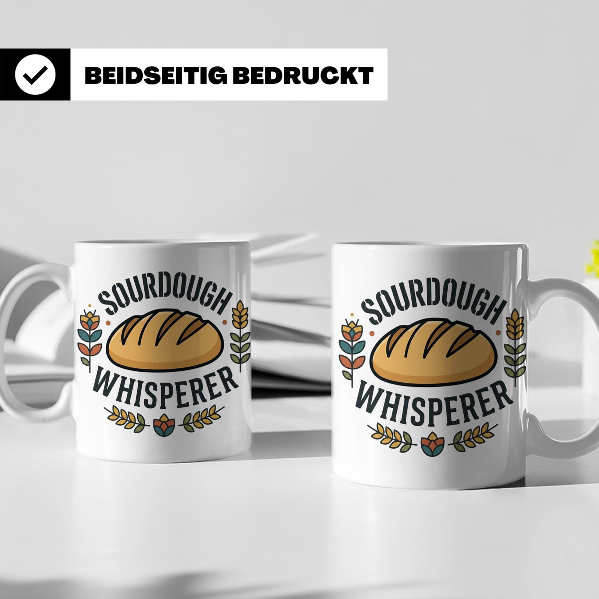 Sauerteig Tasse Sourdough Whisperer, Geschenk für Bäcker, Ho – Weiß [farbe:weiß]