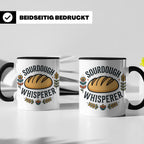 Sauerteig Tasse Sourdough Whisperer, Geschenk für Bäcker, Ho – Schwarz [farbe:schwarz]