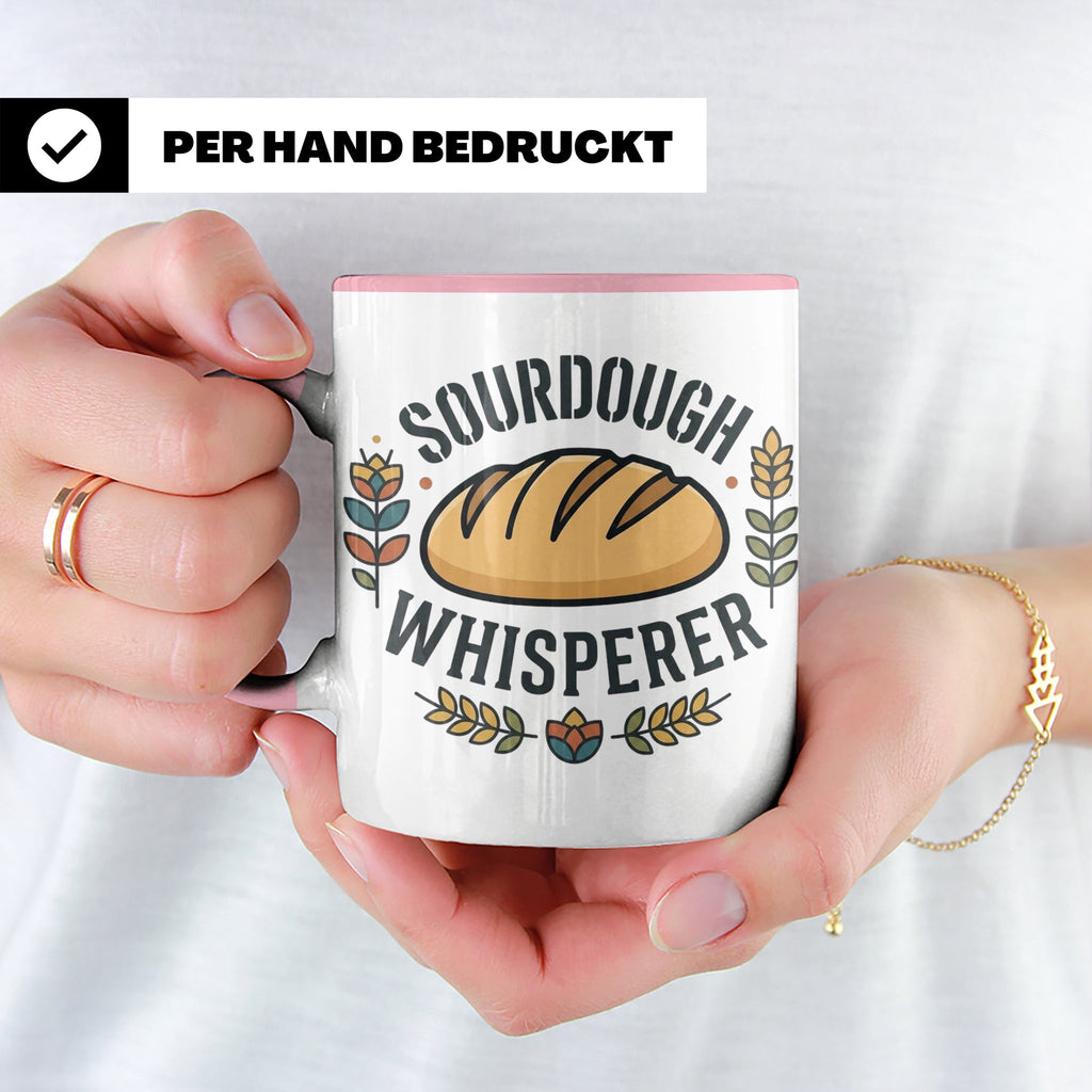 Sauerteig Tasse Sourdough Whisperer, Geschenk für Bäcker, Ho – Rosa [farbe:rosa]