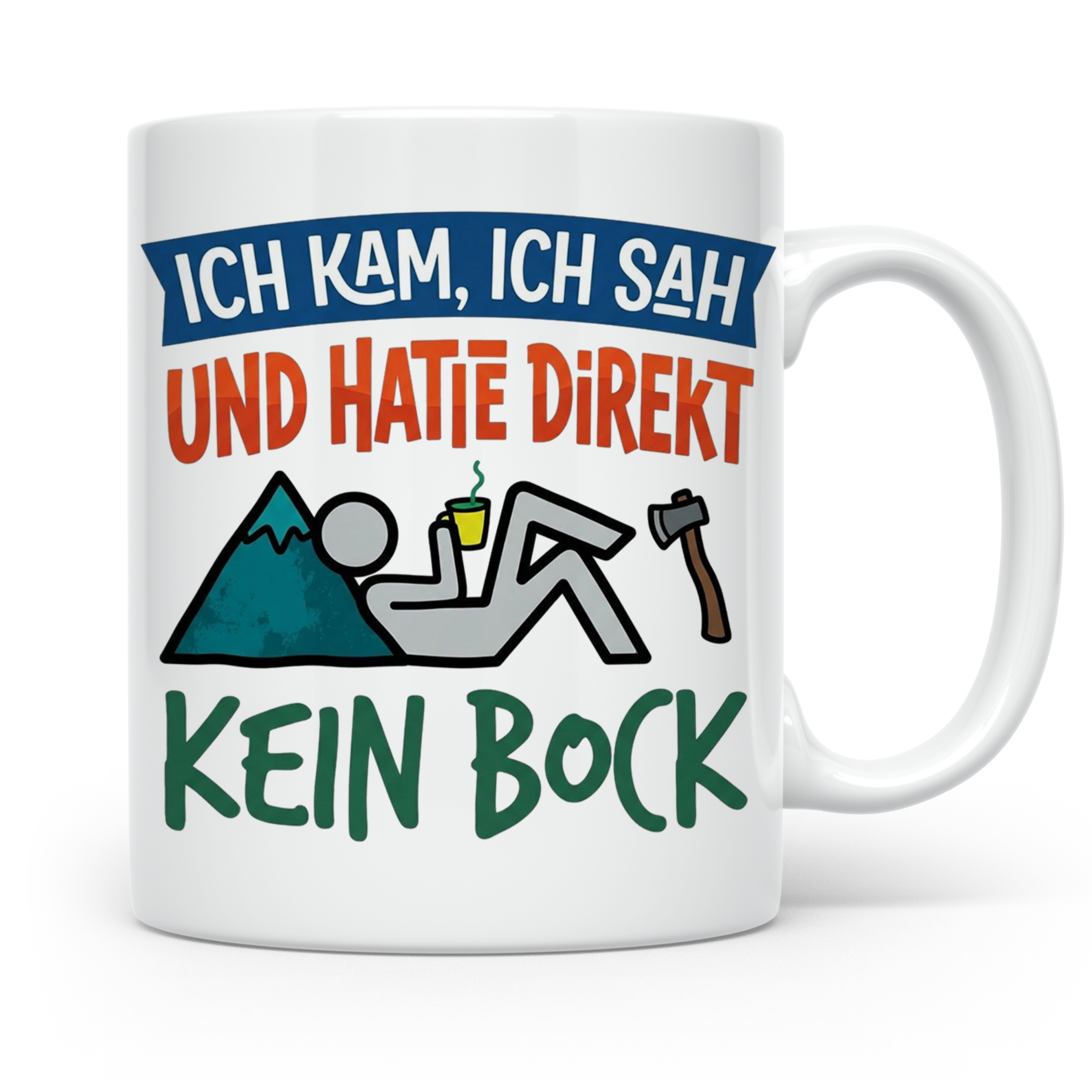 Handwerker Tasse Lustig Spruch Ich kam ich sah direkt kein B – Weiß [farbe:weiß]