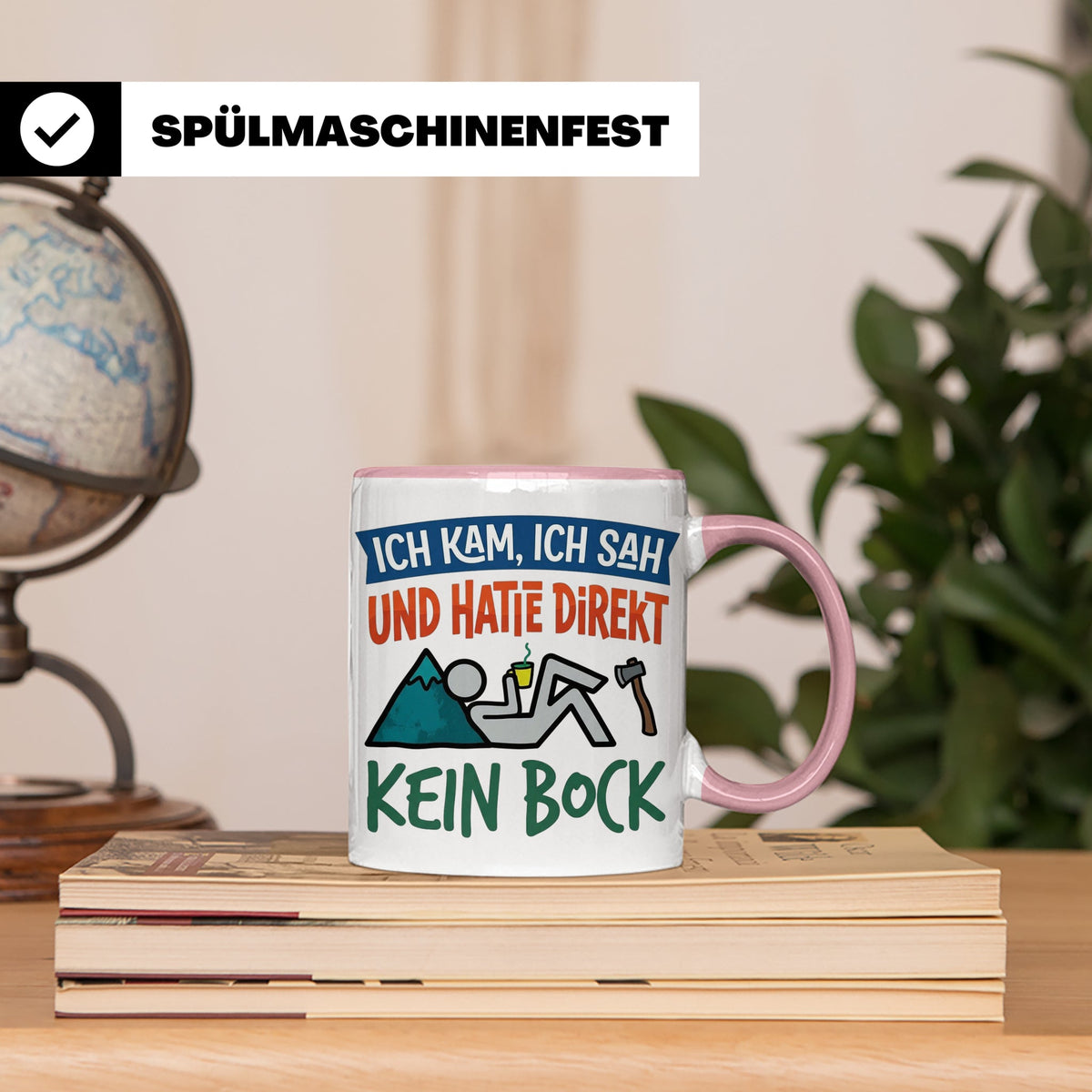 Handwerker Tasse Lustig Spruch Ich kam ich sah direkt kein B – Rosa [farbe:rosa]
