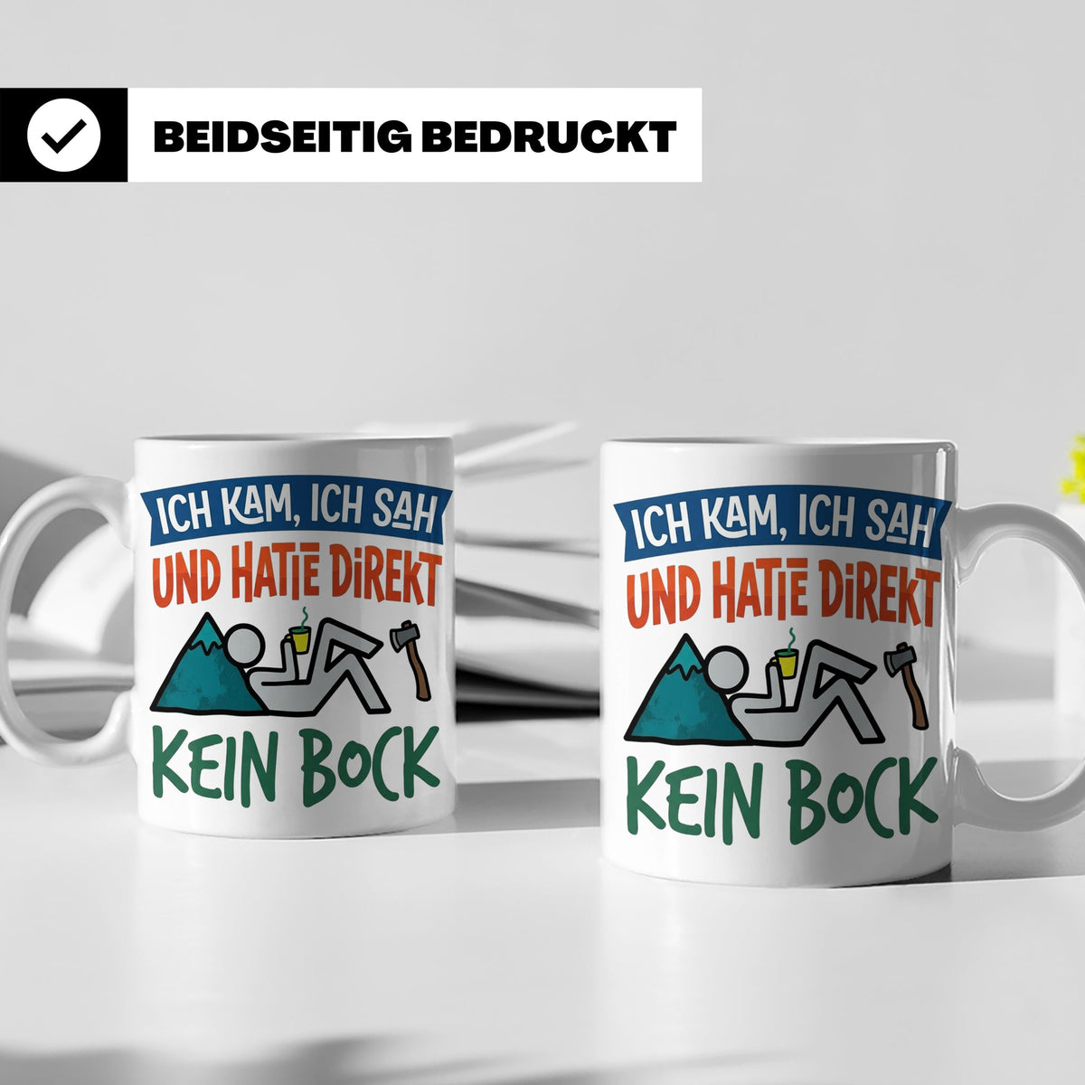 Handwerker Tasse Lustig Spruch Ich kam ich sah direkt kein B – Weiß [farbe:weiß]