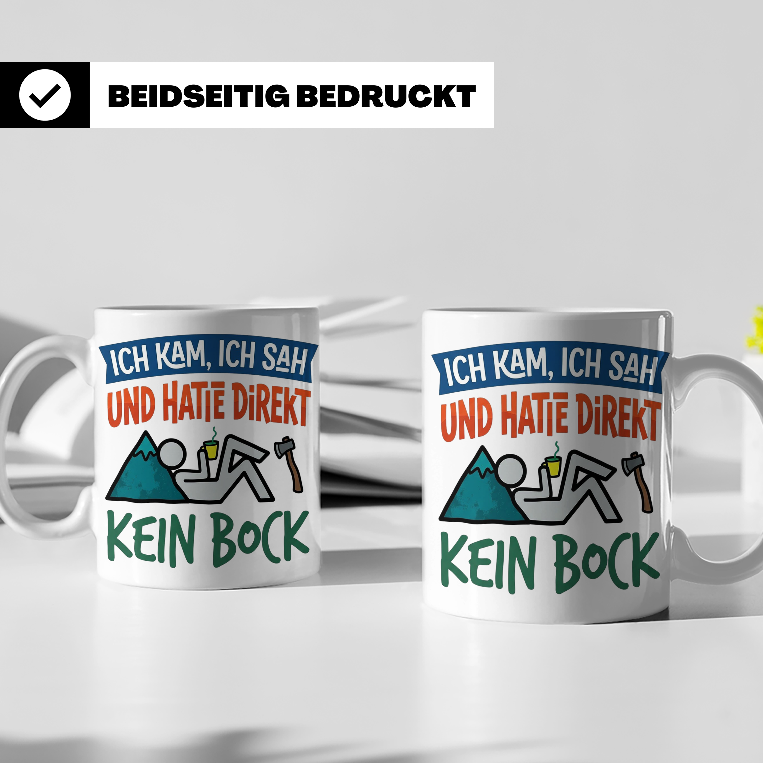 Handwerker Tasse Lustig Spruch Ich kam ich sah direkt kein B – Weiß [farbe:weiß]