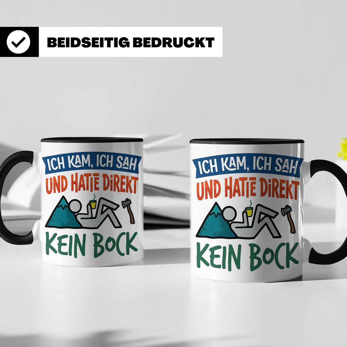 Handwerker Tasse Lustig Spruch Ich kam ich sah direkt kein B – Schwarz [farbe:schwarz]