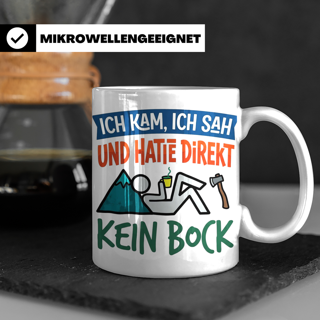 Handwerker Tasse Lustig Spruch Ich kam ich sah direkt kein B – Weiß [farbe:weiß]
