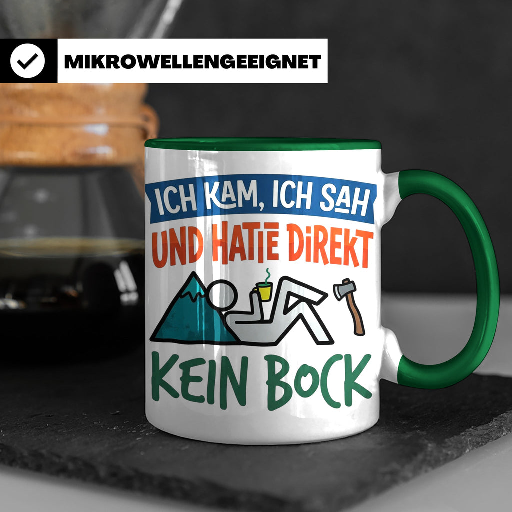 Handwerker Tasse Lustig Spruch Ich kam ich sah direkt kein B – Grün [farbe:grün]