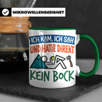 Handwerker Tasse Lustig Spruch Ich kam ich sah direkt kein B – Grün [farbe:grün]