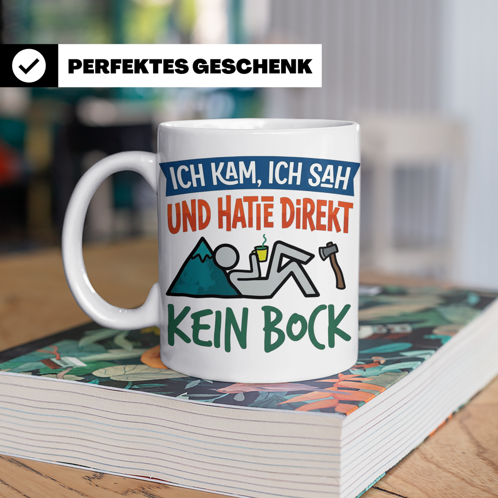 Handwerker Tasse Lustig Spruch Ich kam ich sah direkt kein B – Weiß [farbe:weiß]