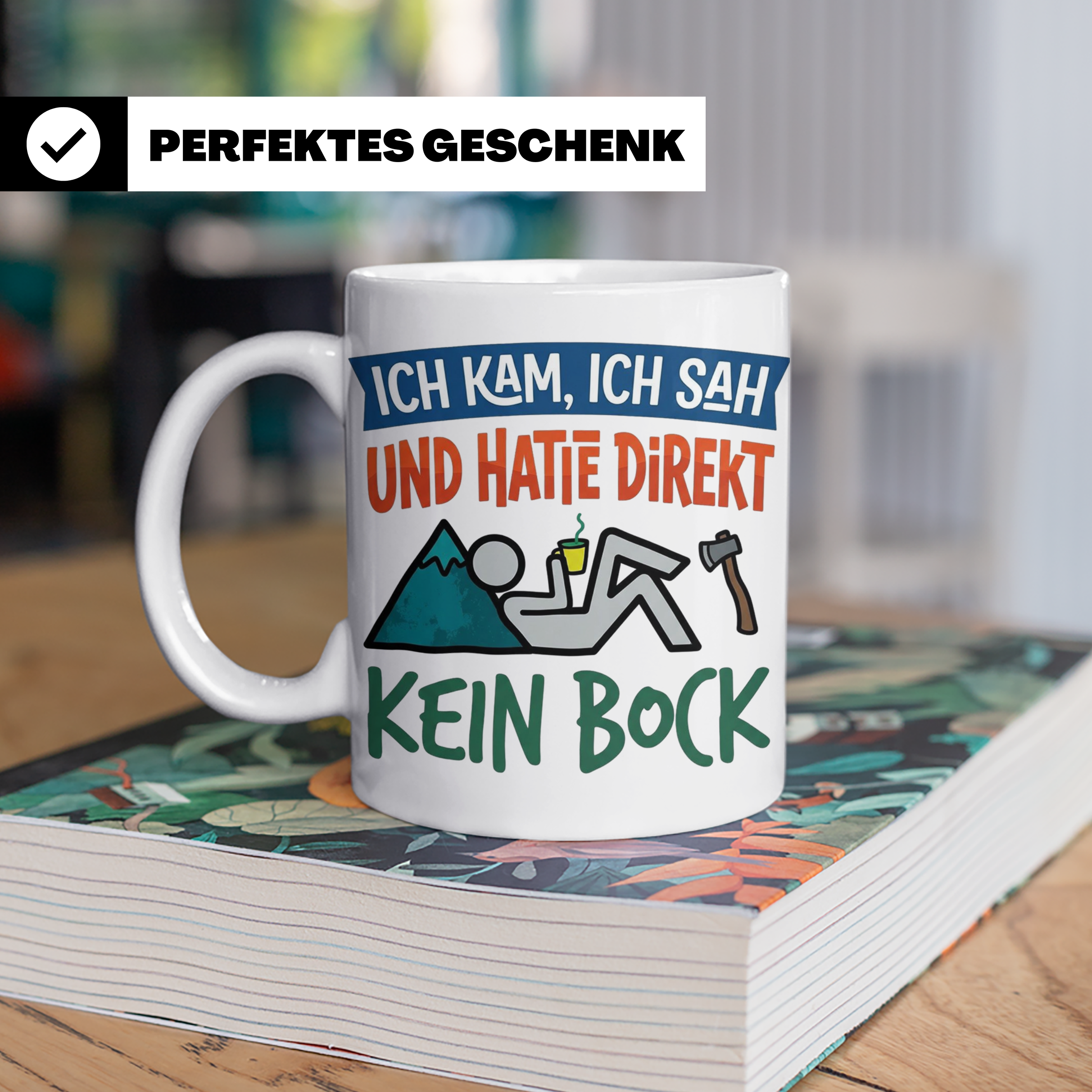 Handwerker Tasse Lustig Spruch Ich kam ich sah direkt kein B – Weiß [farbe:weiß]
