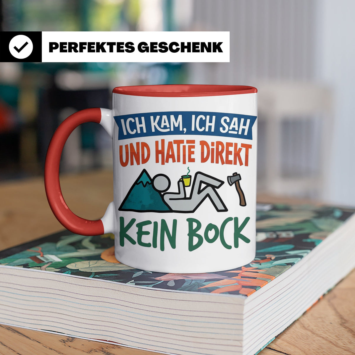 Handwerker Tasse Lustig Spruch Ich kam ich sah direkt kein B – Rot [farbe:rot]